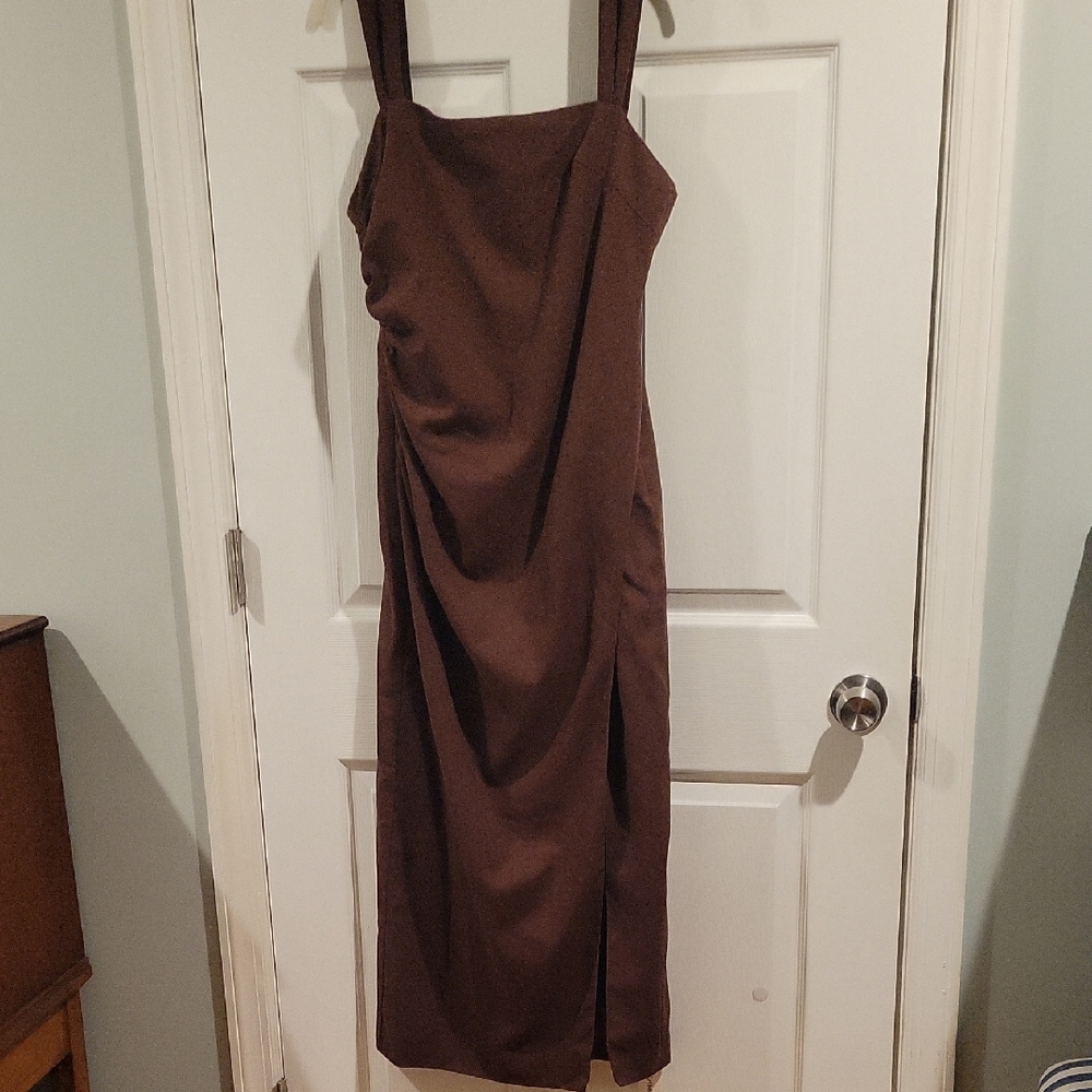 Commense Brown Strap Dress